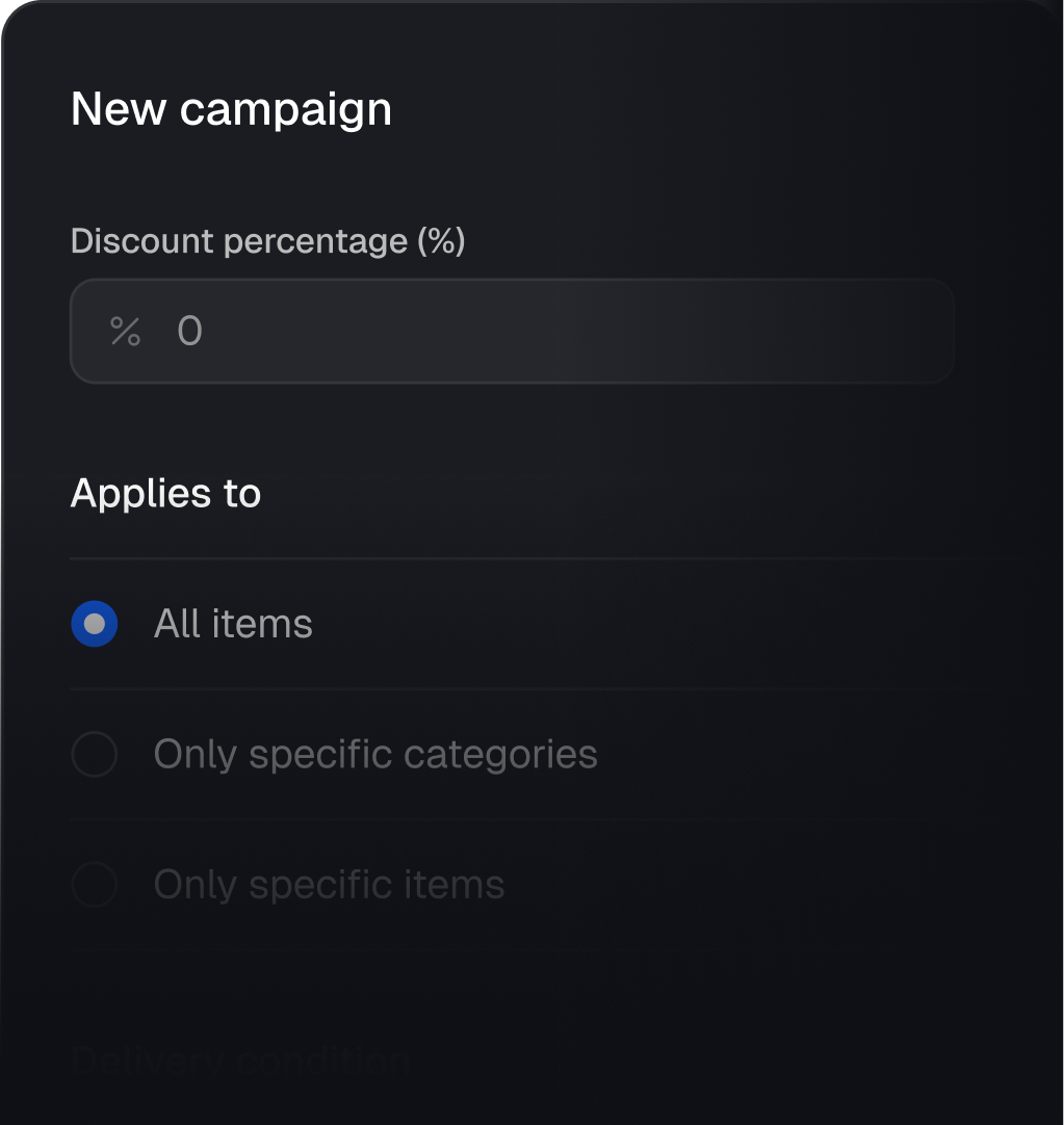 Promotion campaign settings